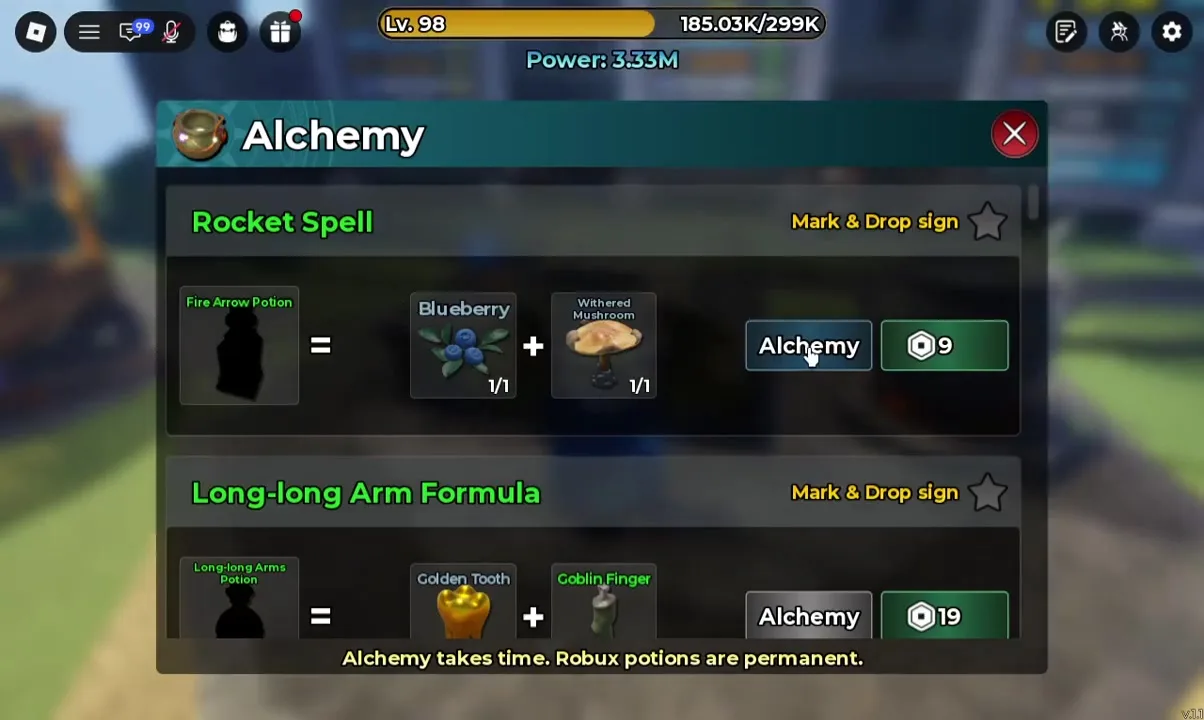 Magic Loot Alchemy brew — potion ready to use
